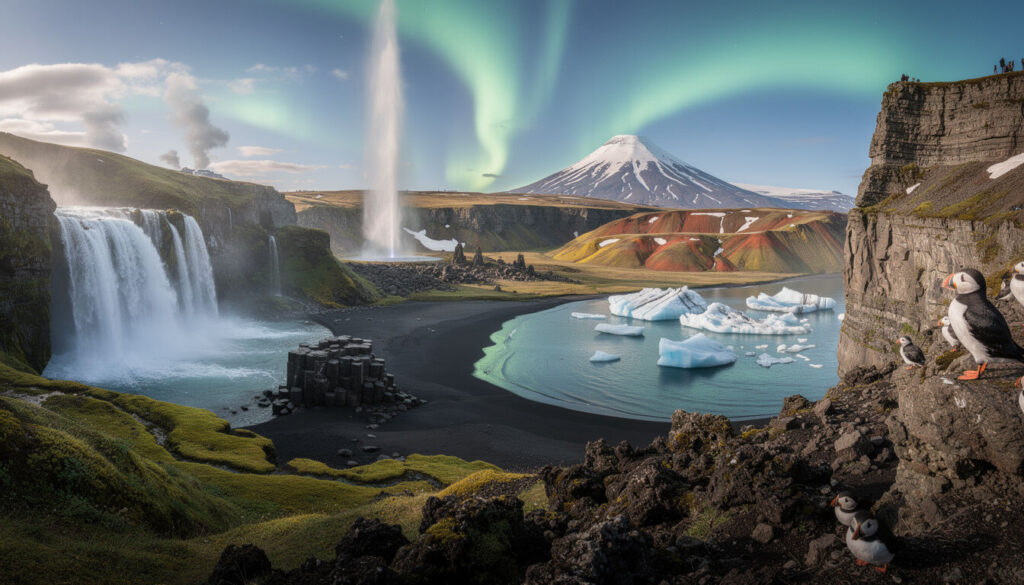Découvrez les 10 lieux incontournables à visiter lors de votre voyage en Islande pour une expérience unique entre paysages volcaniques, cascades majestueuses et aurores boréales.